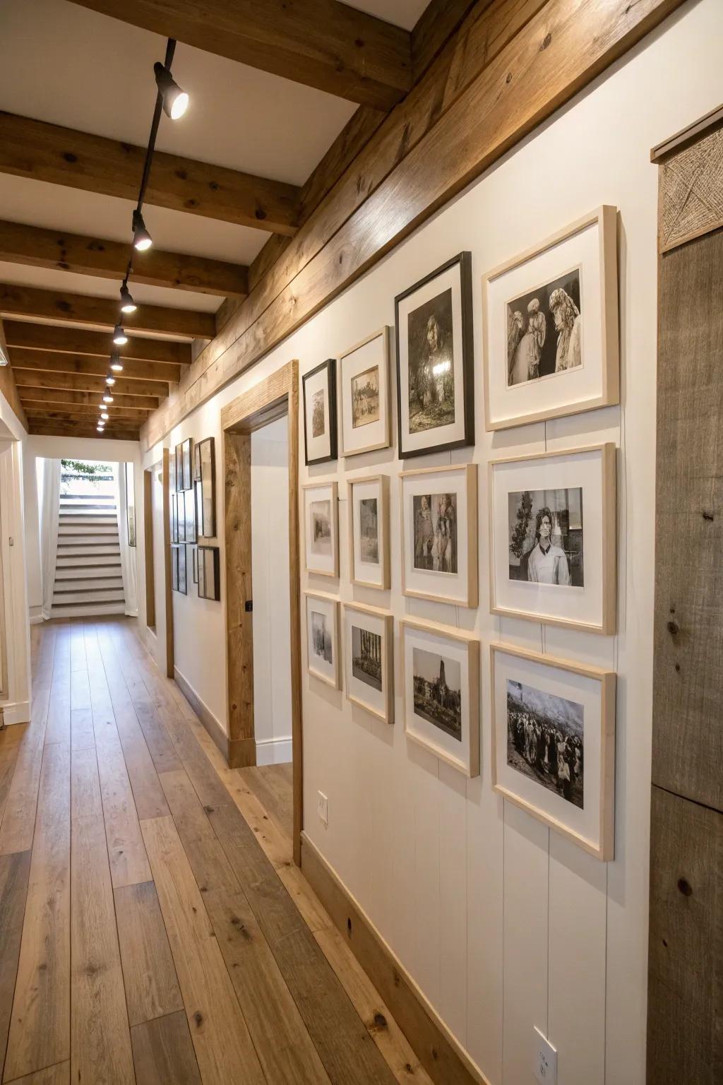 Monochrome family photographs crafting a nostalgic gallery.