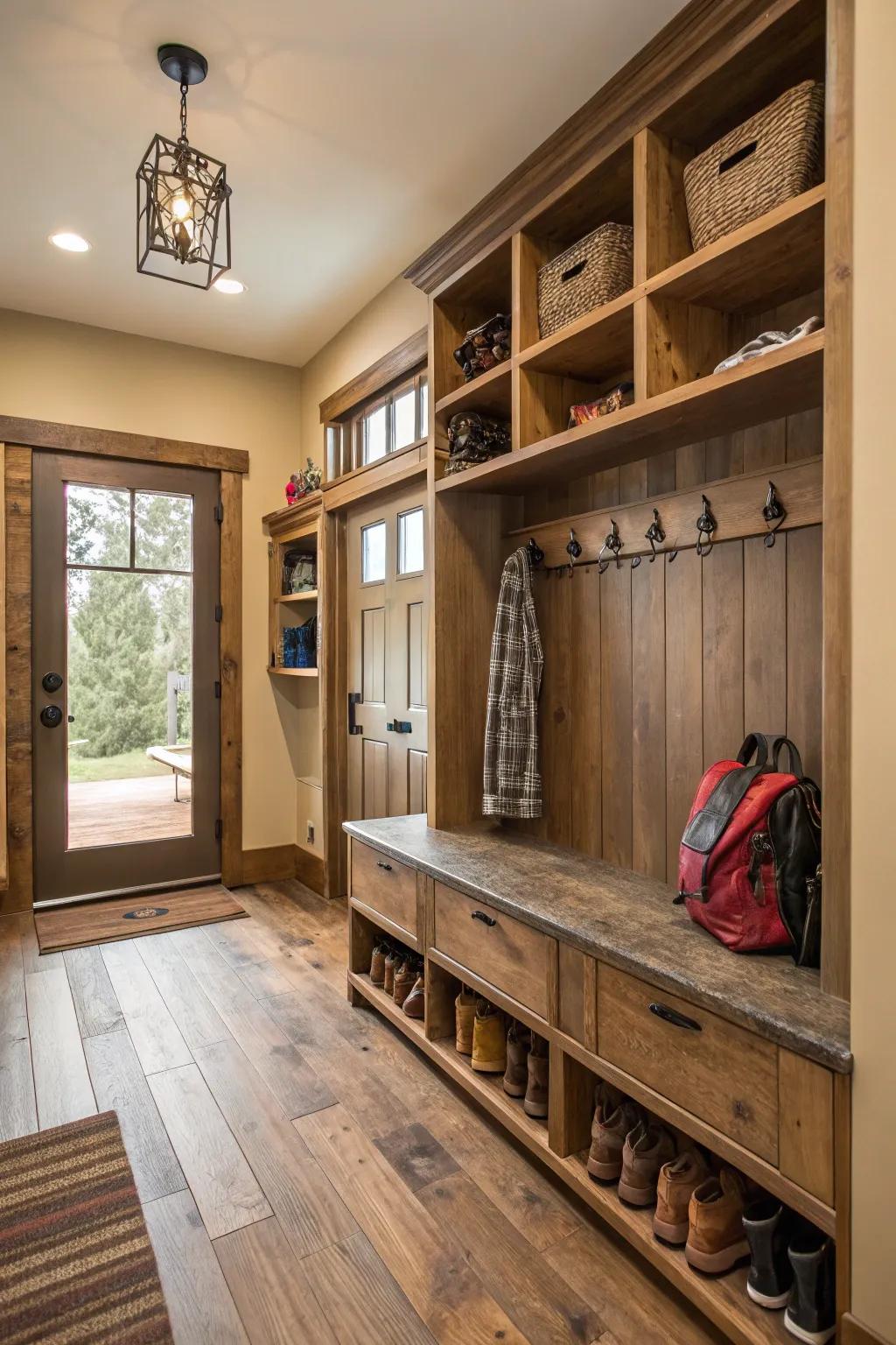 Environmentally sound choices for a sustainable mudroom.