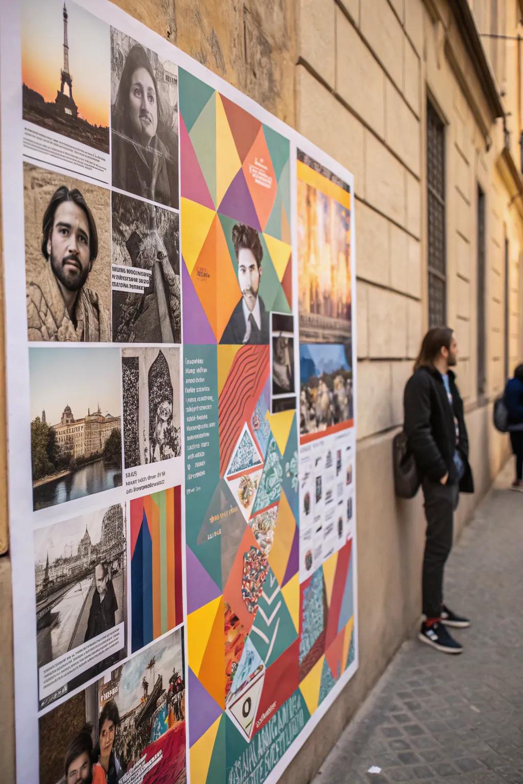 Collage posters tell a story.