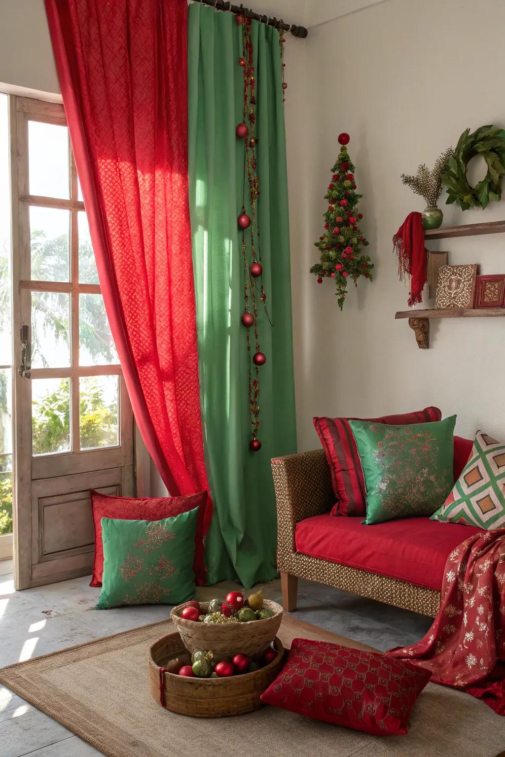 Red and green components deliver a fresh and harmonious aesthetic.
