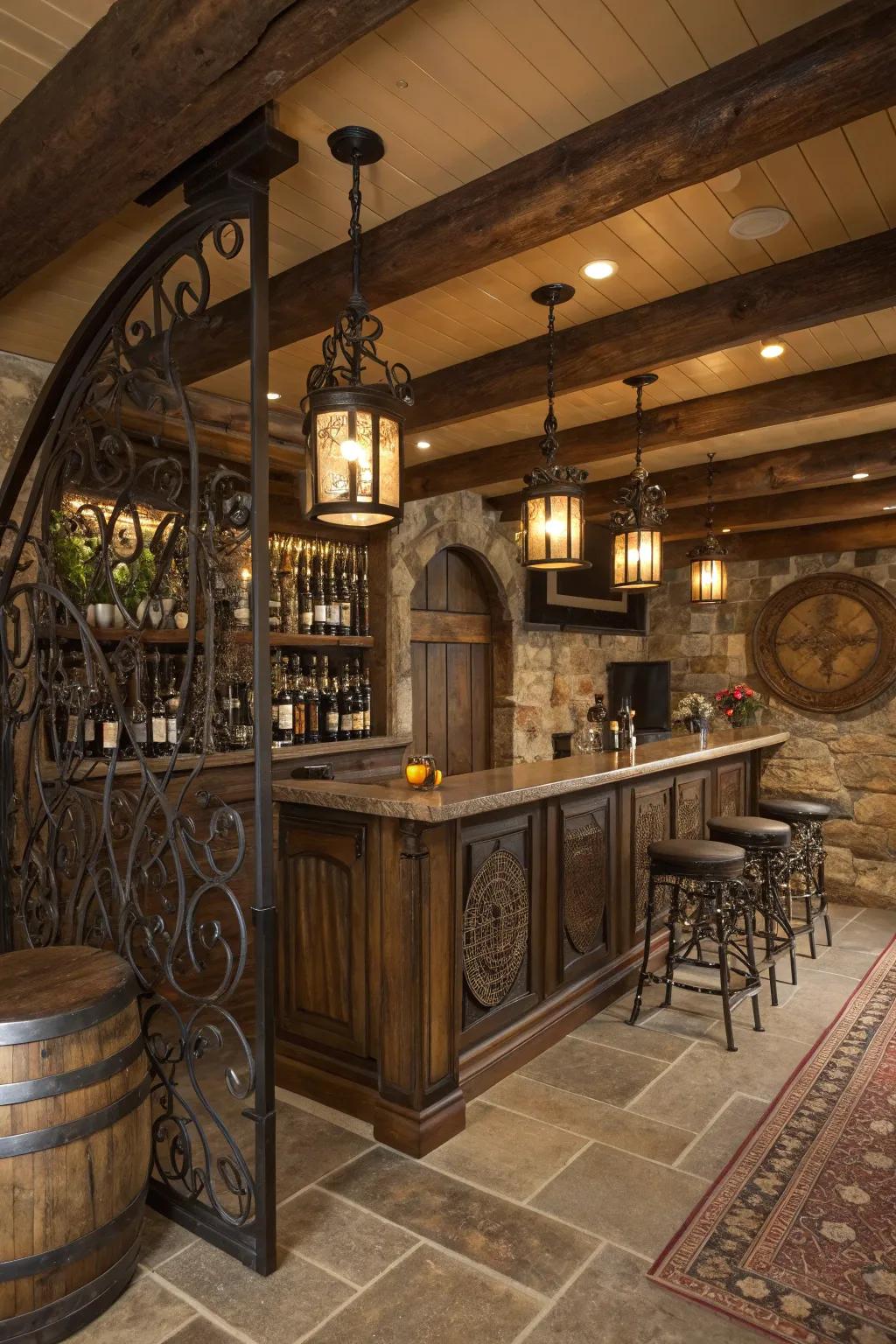 Wrought iron details delivering a graceful, sturdy accent.