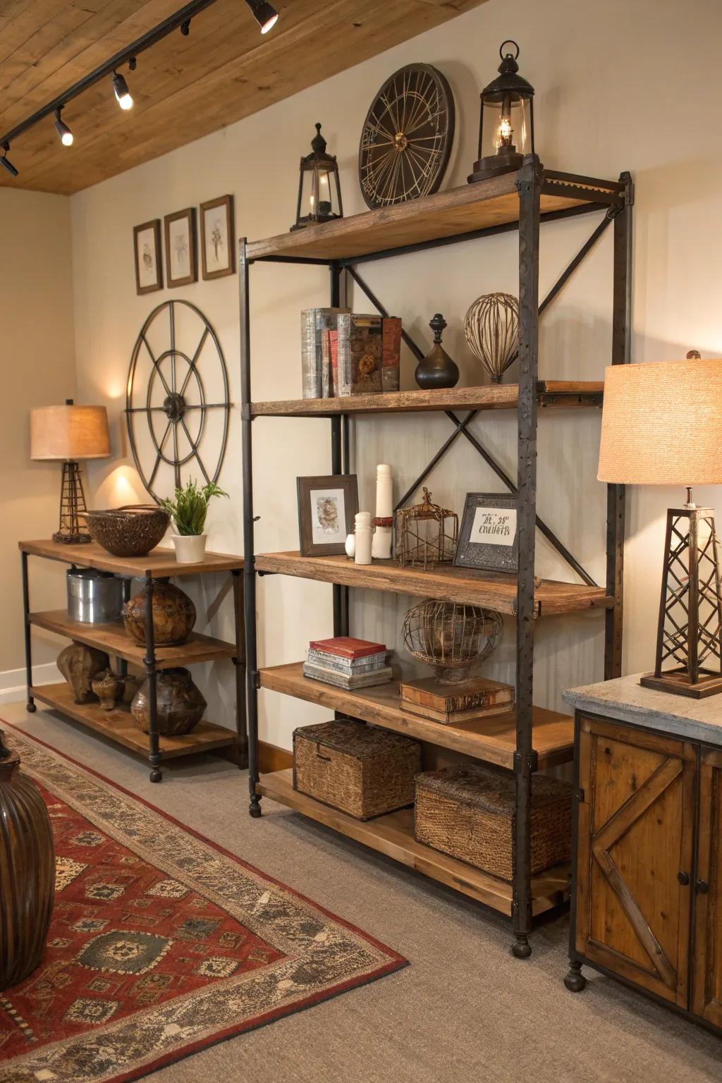 Recycled materials add a history to the decor.