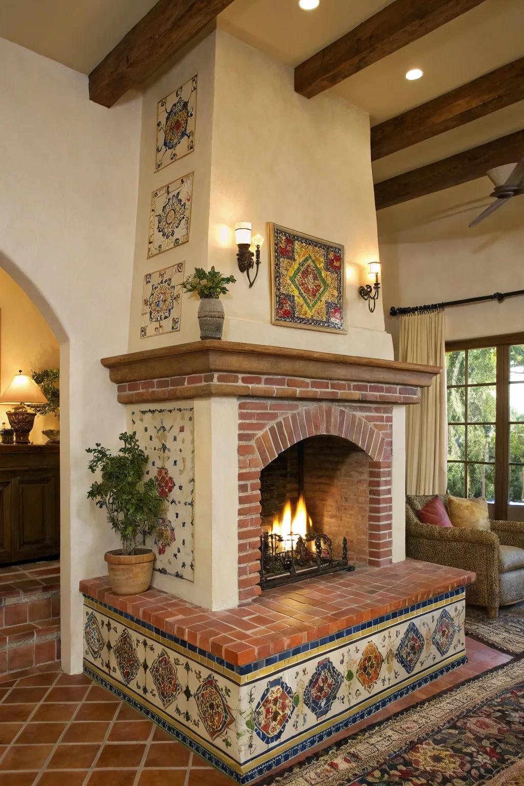 Mediterranean style adds warmth and charm to your fireplace.