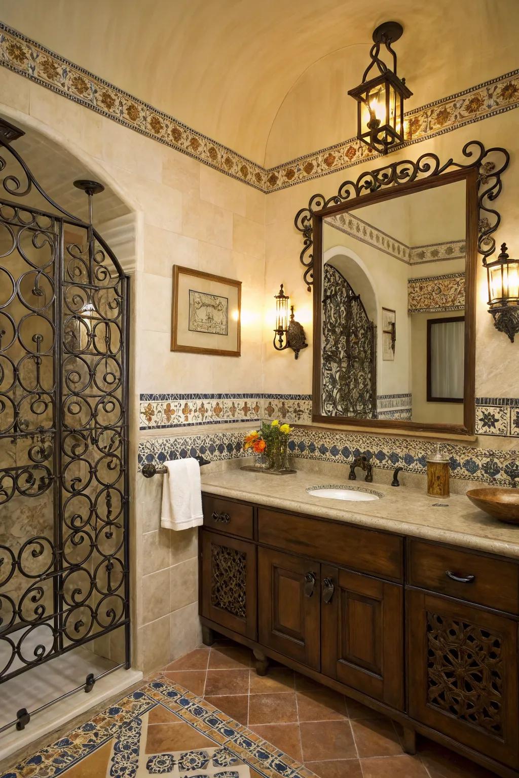 Iron pieces adds complex details.