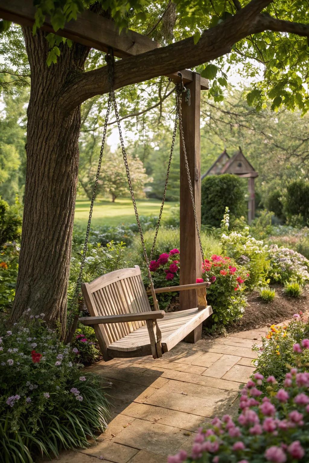 A face-to-face swing is ideal for intimate conversations and quality time.