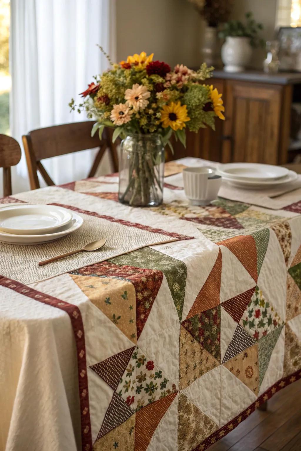 Bedspreads add warmth and comfort to any dining encounter.