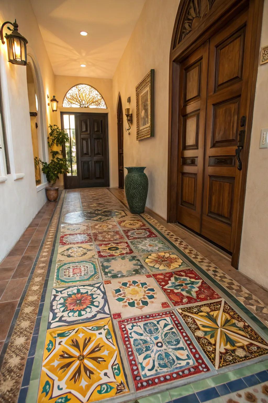 Add style and durability with an Andalusian mosaic rug.