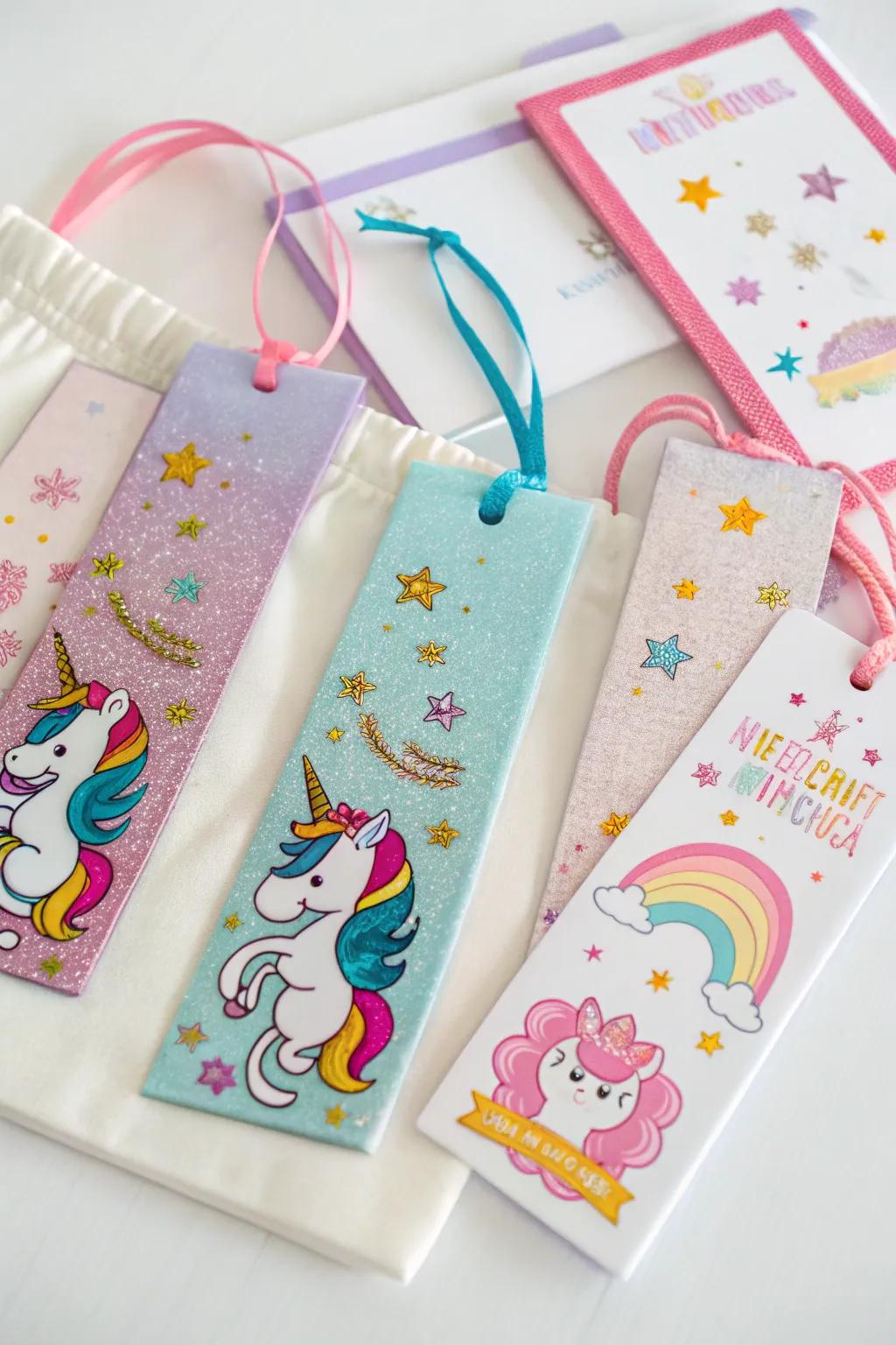 Enchanting bookmarks for the book-cherishing unicorn fans.