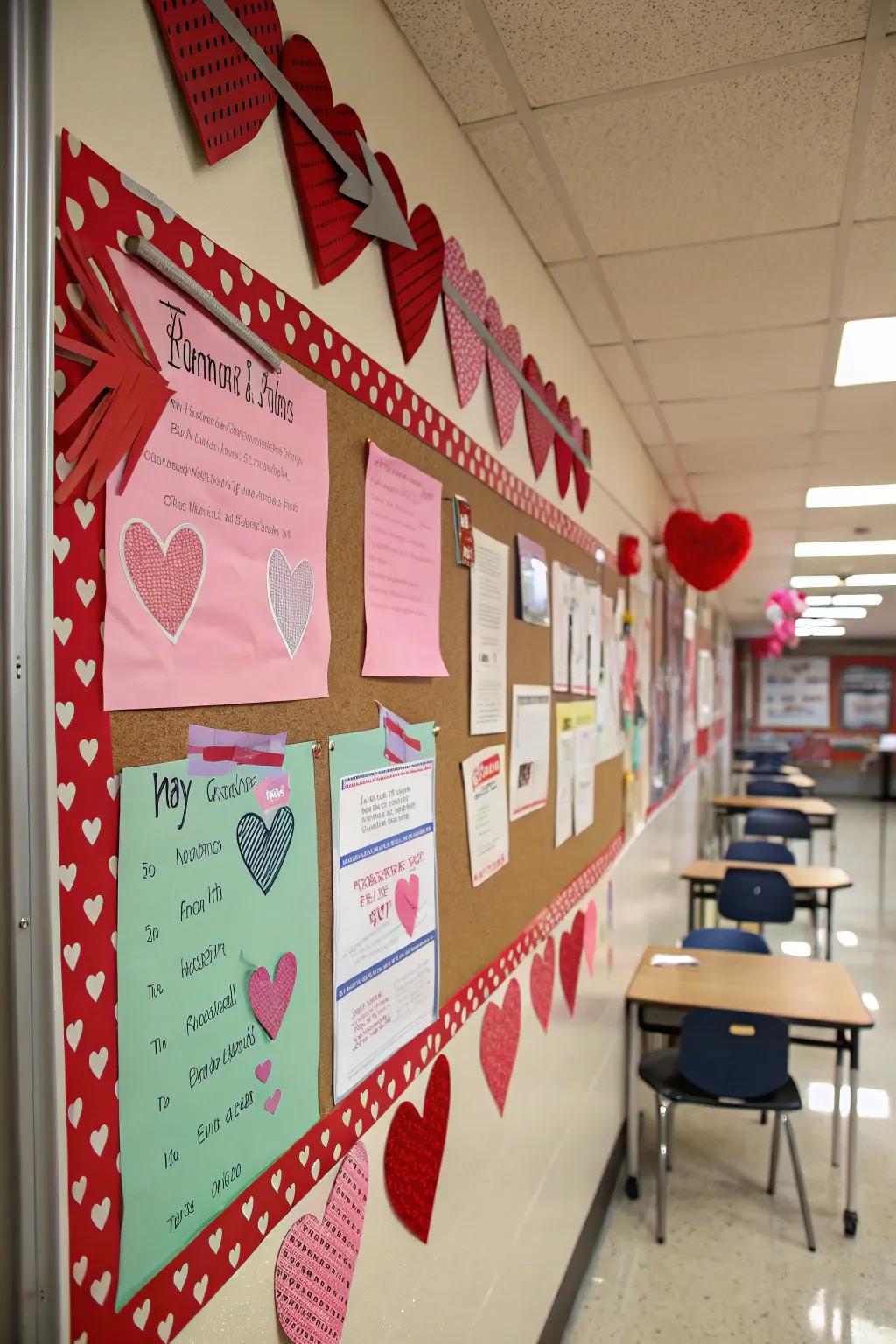 A Cupid's Nook display showcasing thematic Valentine's adornments.
