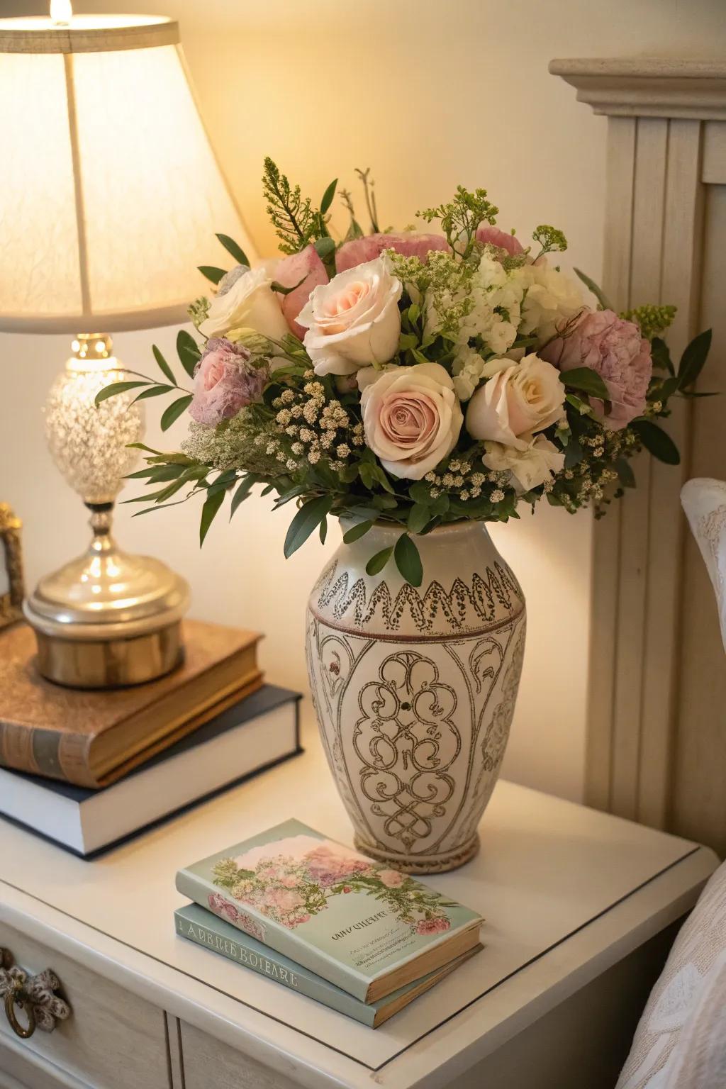 Pastel arrangement honoring friendship and affection.