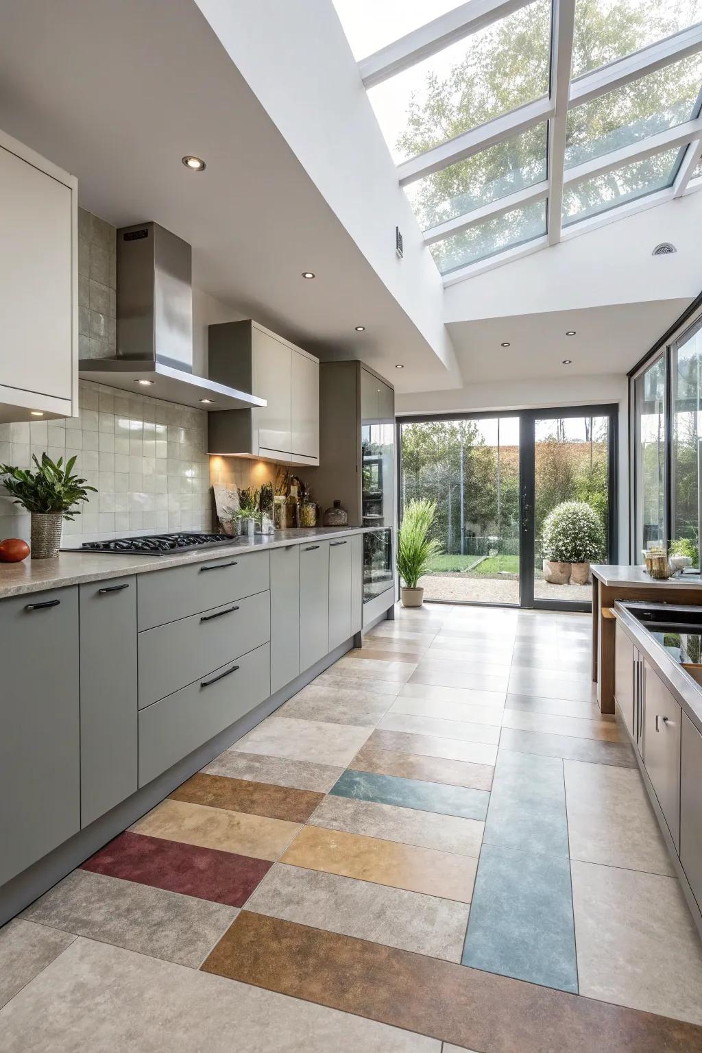 With zoned vinyl flooring, you can creatively define spaces.