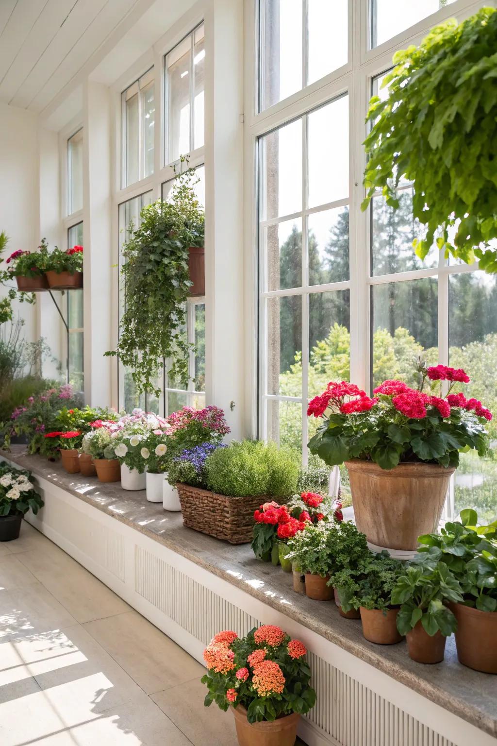 A window setting that brings the beauty of the garden indoors.