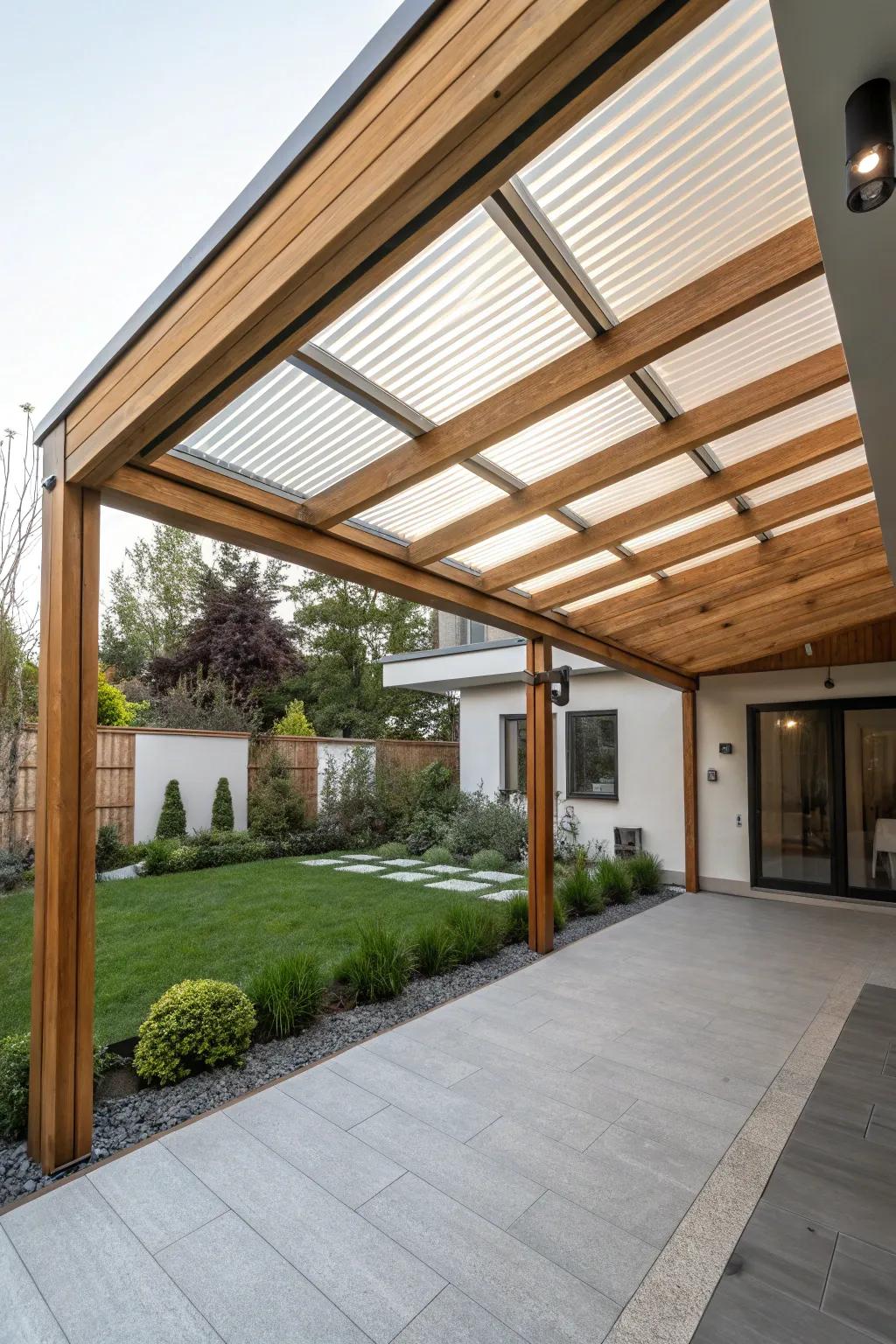 A modern rolling roof offering flexible shade.