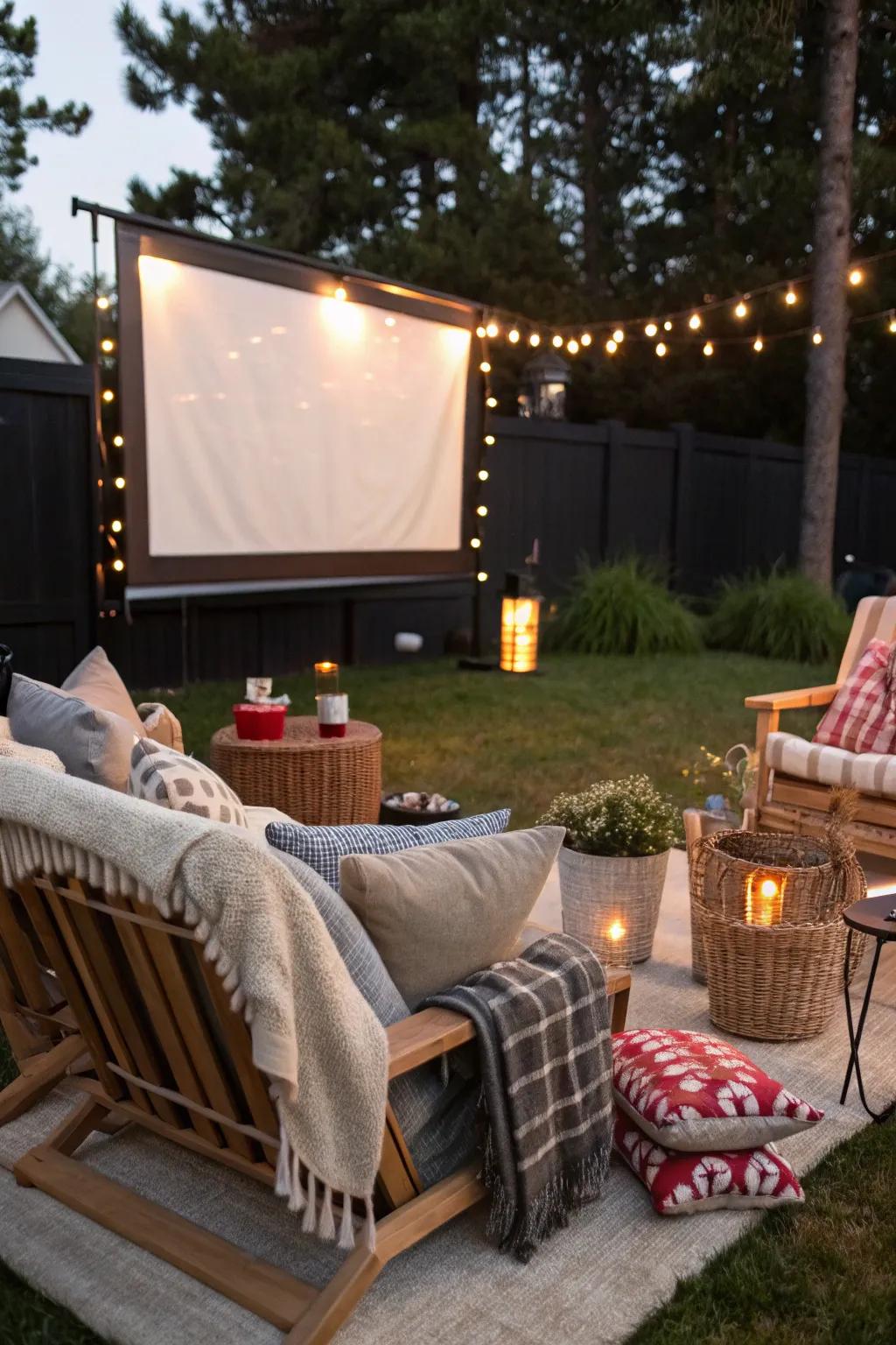 Celebrate your birthday with a backyard movie night under the stars.