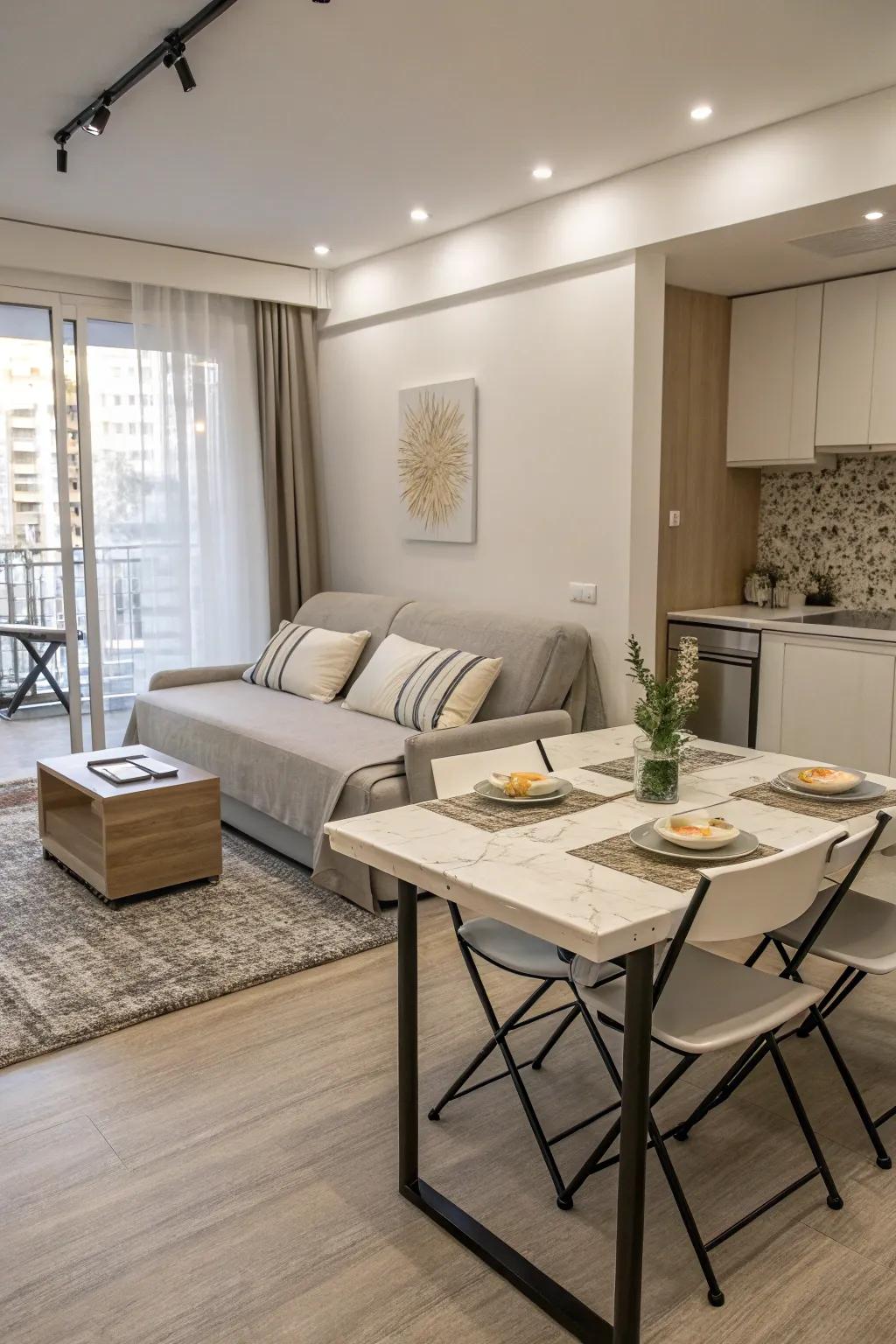 In small spaces, functional furniture maximizes utility.