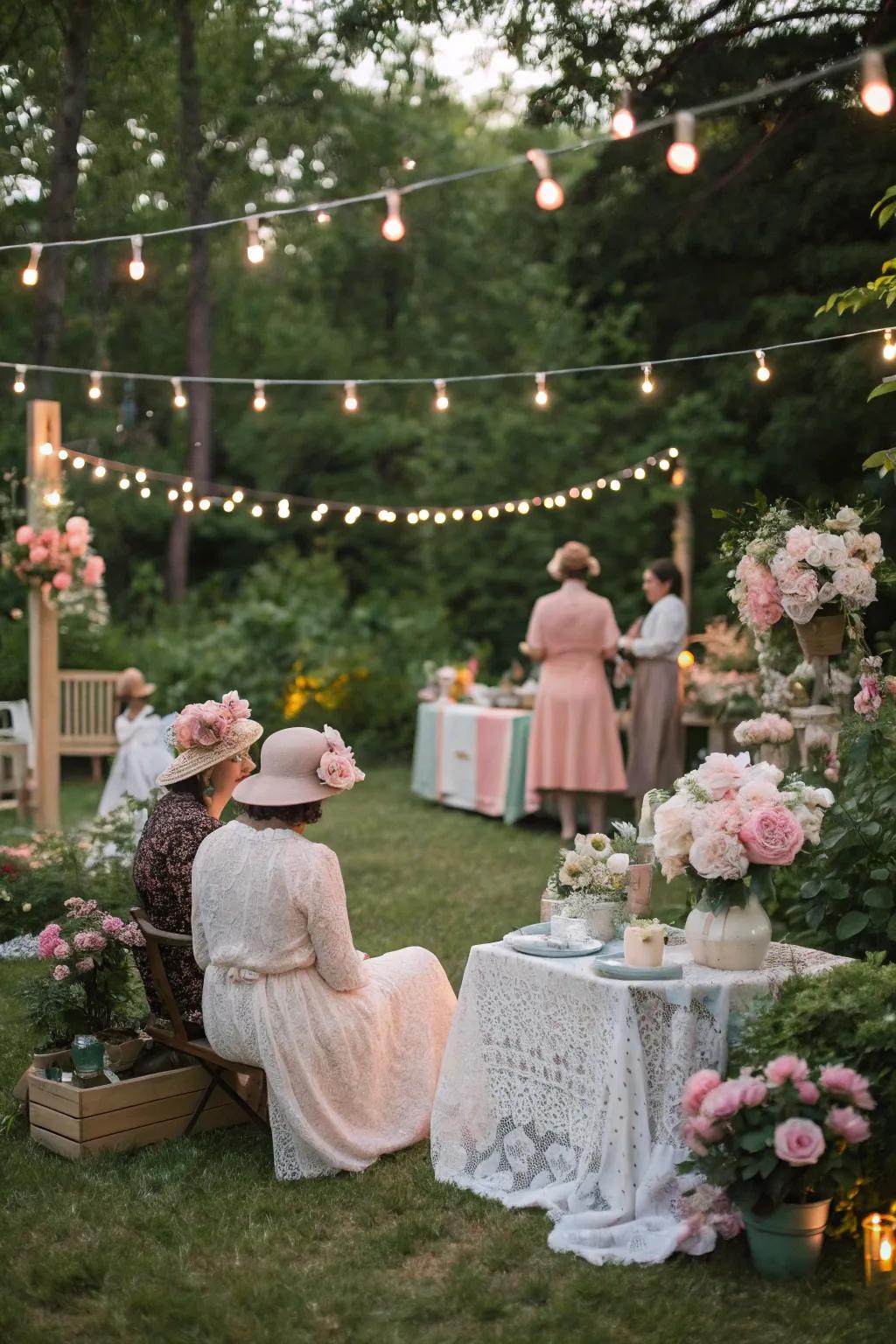 A charming outdoor festivity, filled with whimsy and allure.