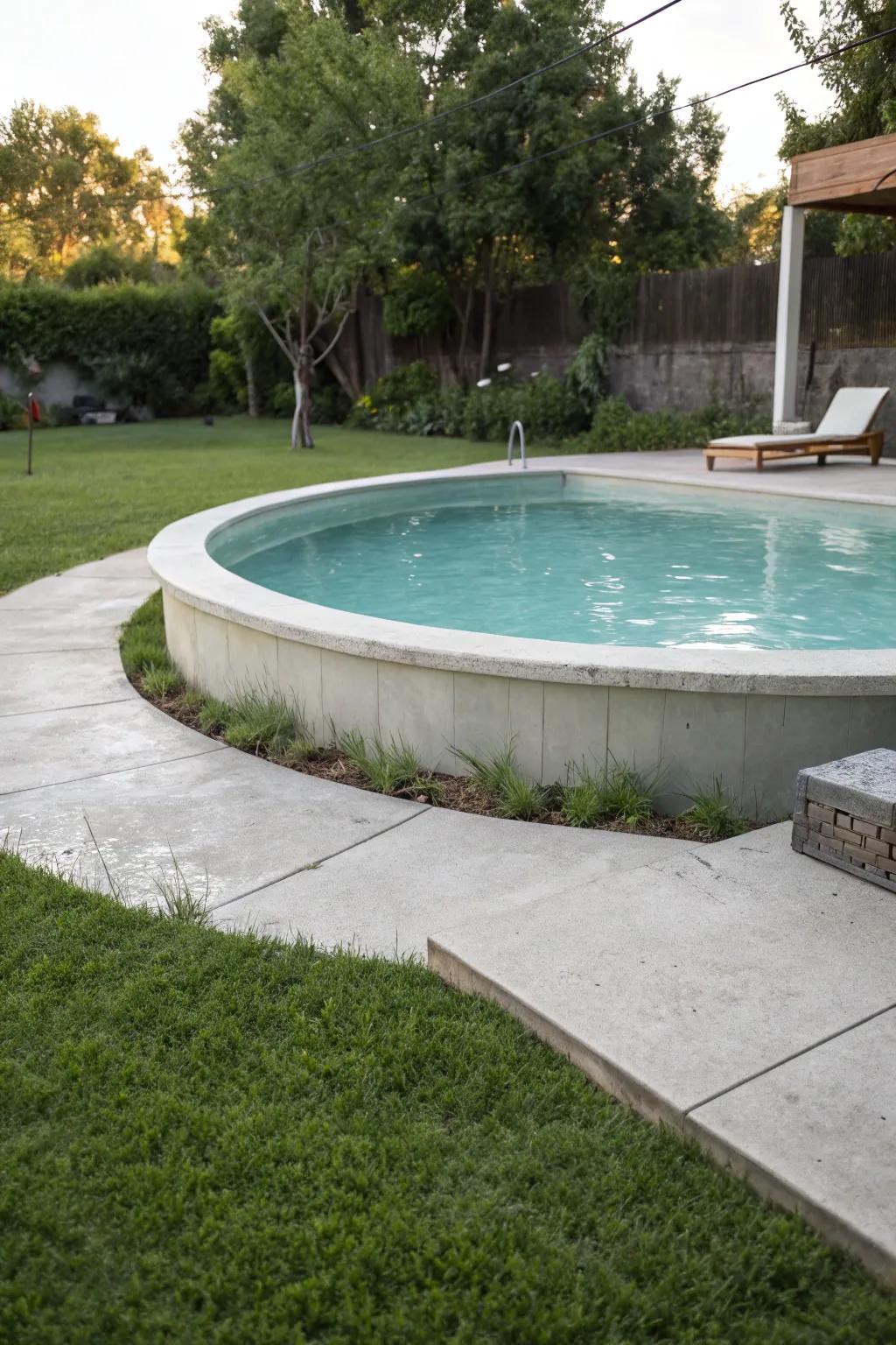 Concrete slabs offer a steadfast base for your pool.