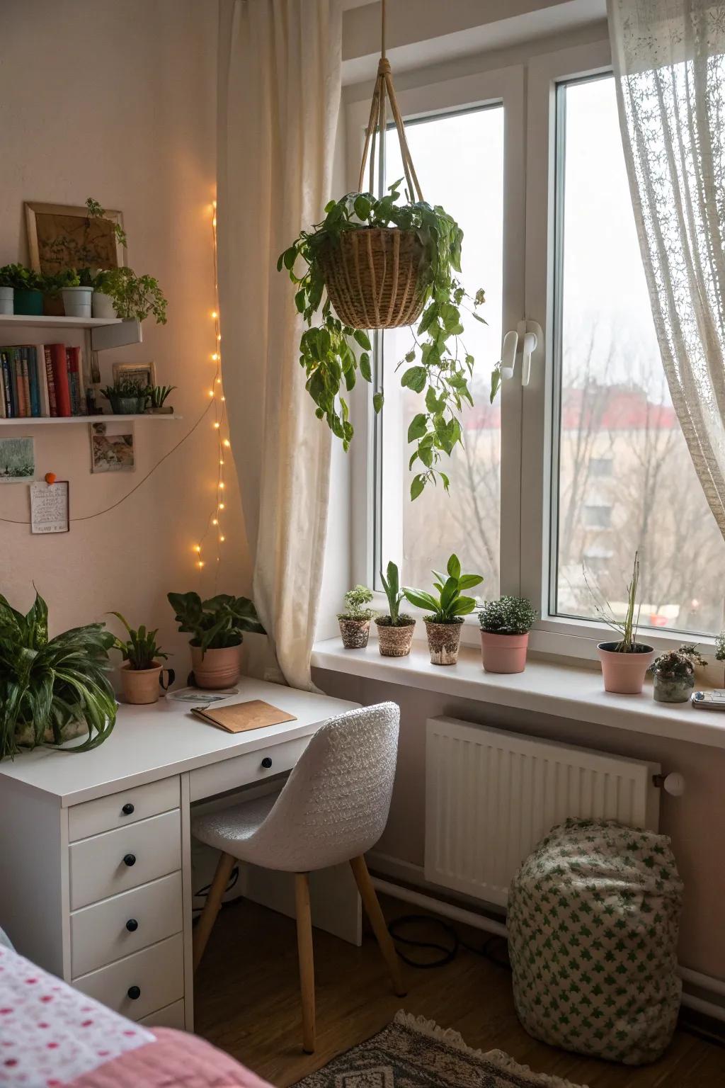 Greenery breathes vitality and a lively spirit into a visually appealing room.