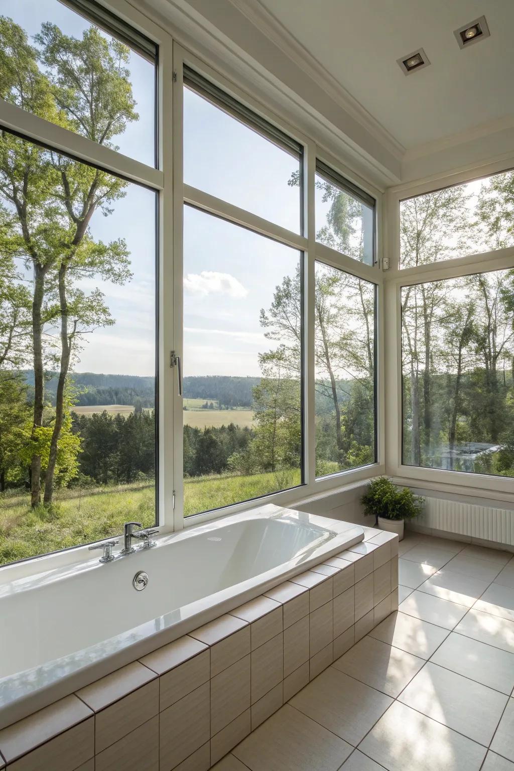 Sunlight lifts your bathroom into a more welcoming and bright space.