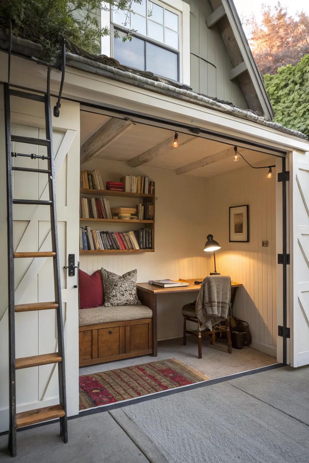 A loft area above the garage providing a tranquil escape.