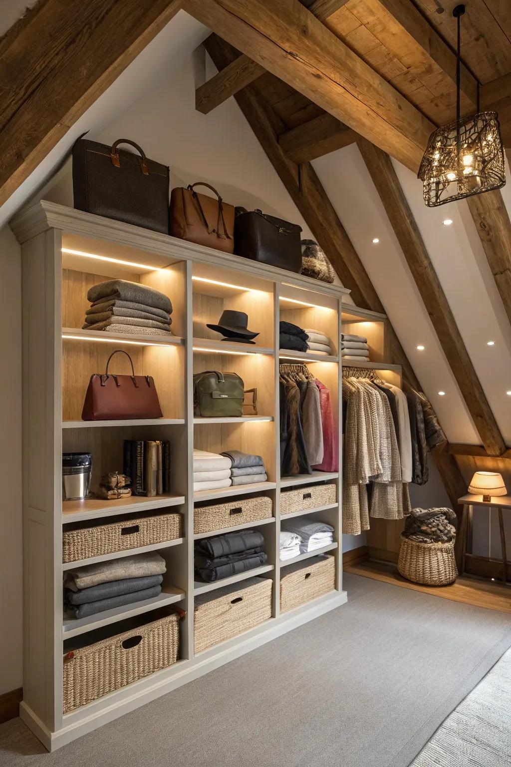Fitted shelving presents a refined and functional storage approach.