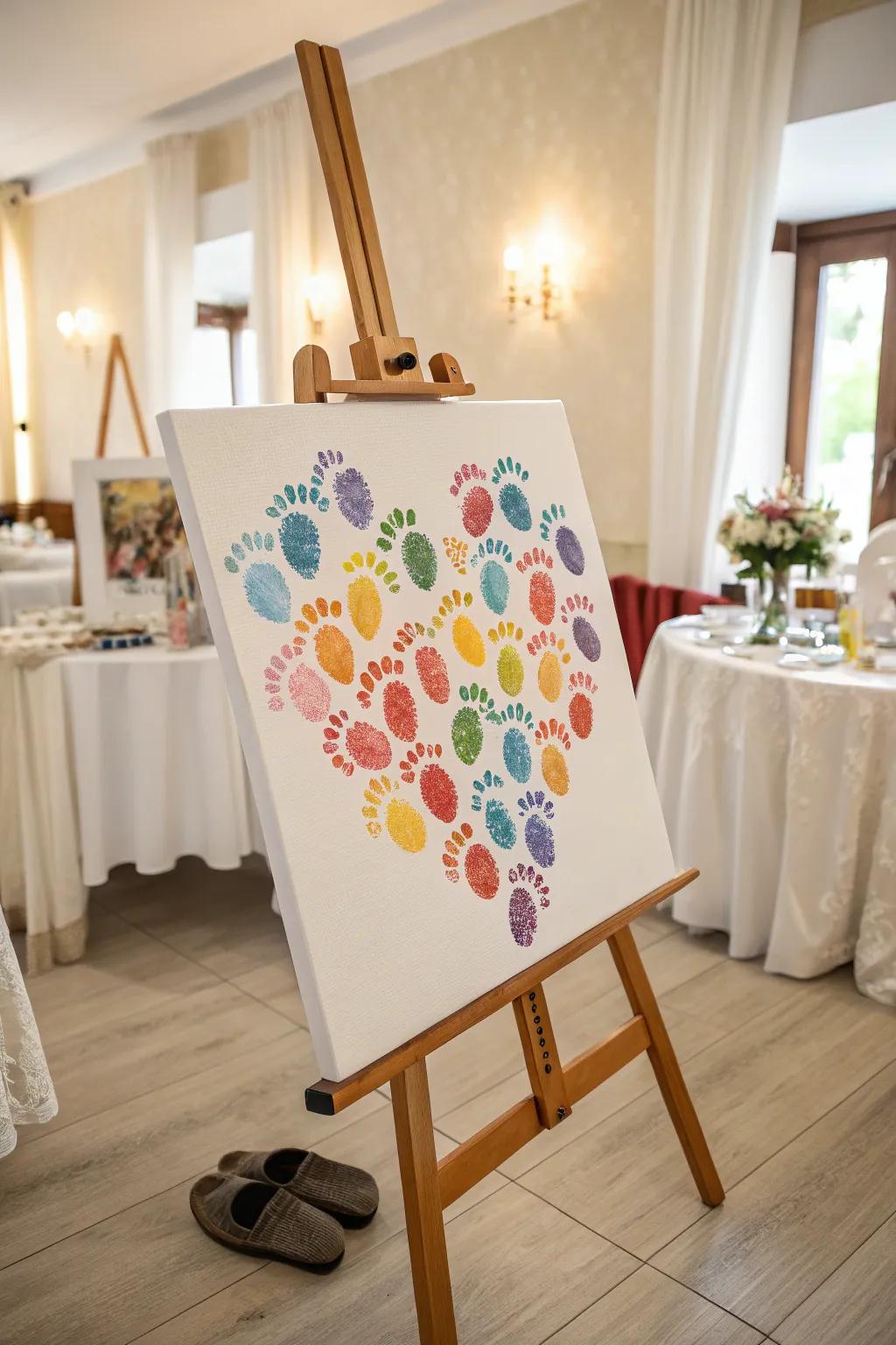 A heartfelt footprint piece guaranteed to warm any grandma's heart.