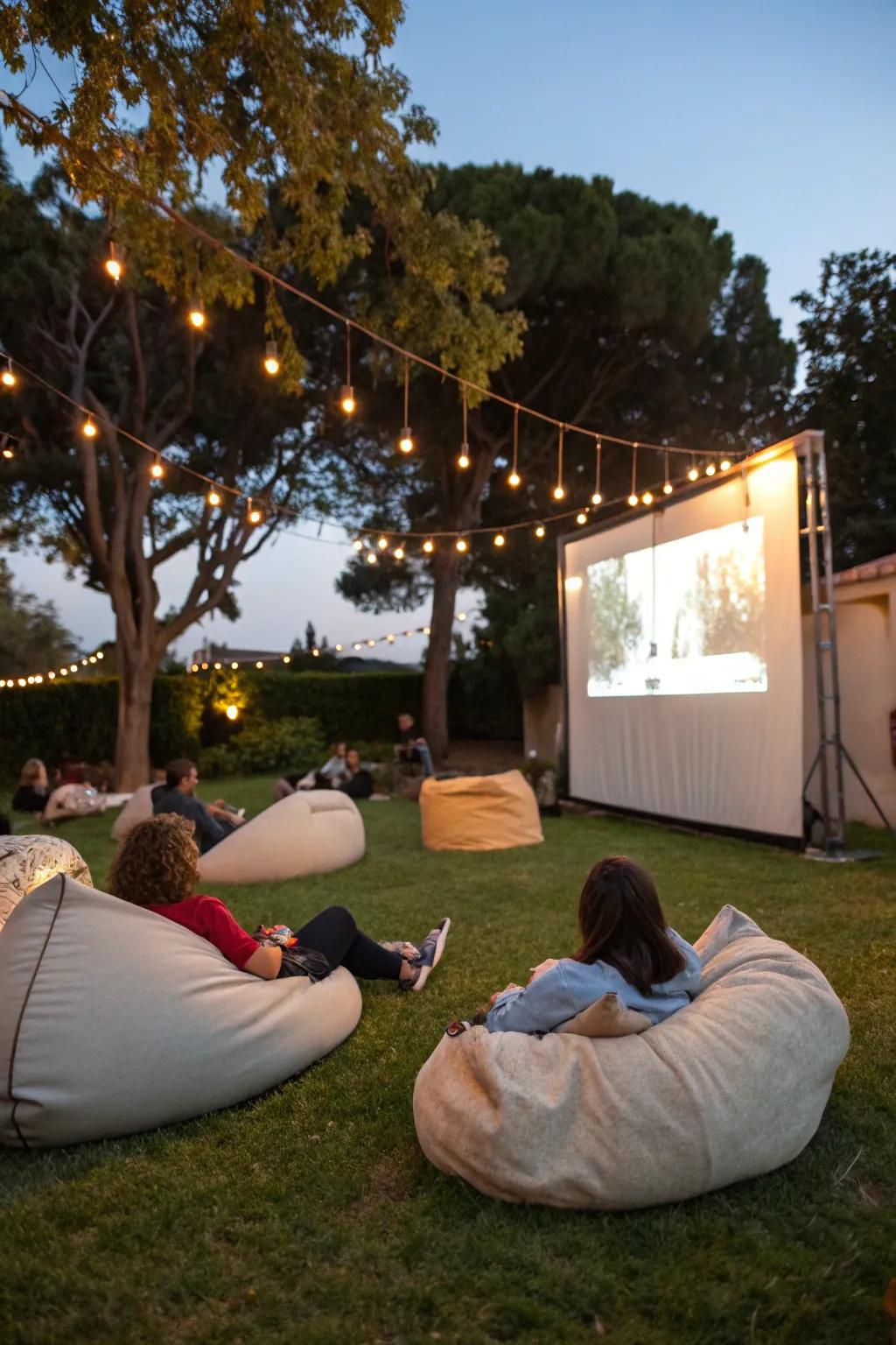 Bean bags deliver peak comfort, allowing you to sink into your movie night.