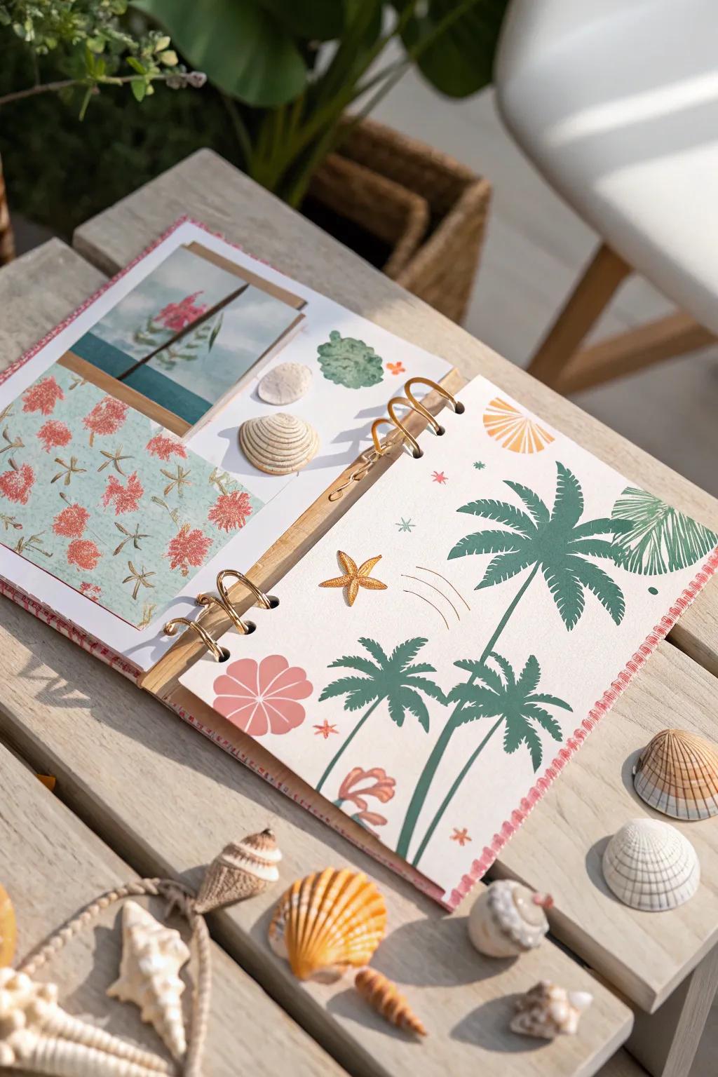 Embody the spirit of equatorial vibes within your scrapbook, adorned with lively, handcrafted accents.