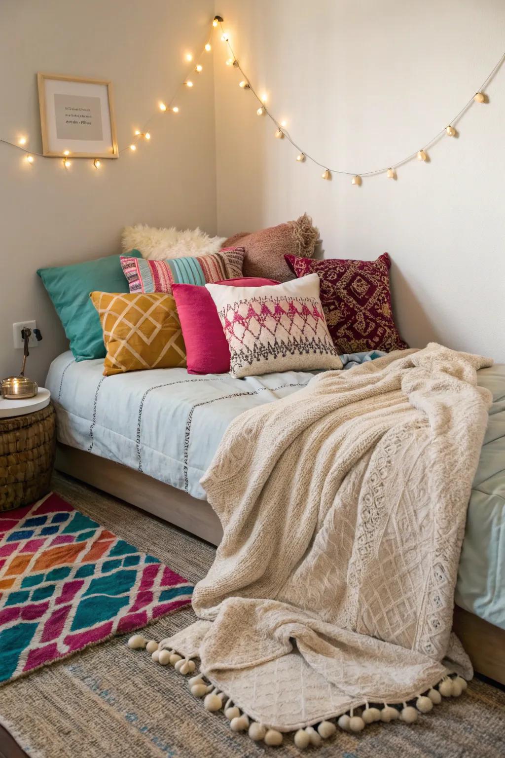 Convert any corner into a comfortable escape using a floor bed.