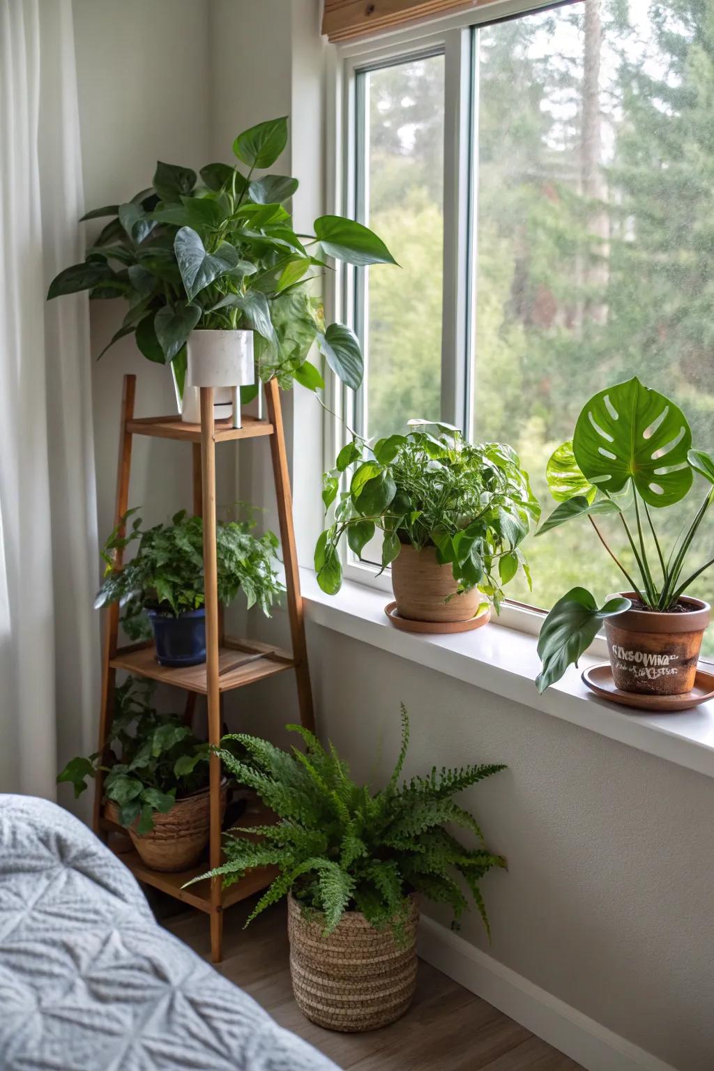 Invite nature in with a thriving showcase of plants.