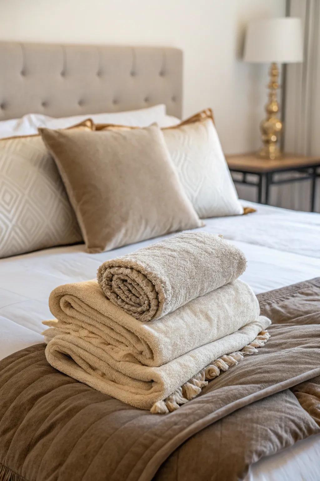Lavish textures entice you to relax.