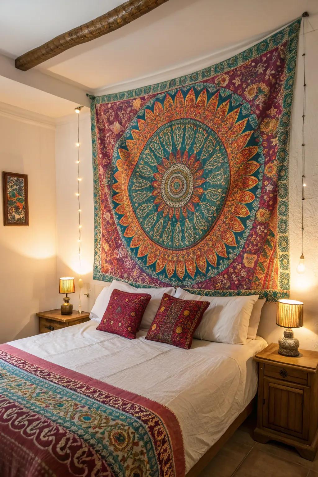 Elevate your space with vibrant tapestry colors.