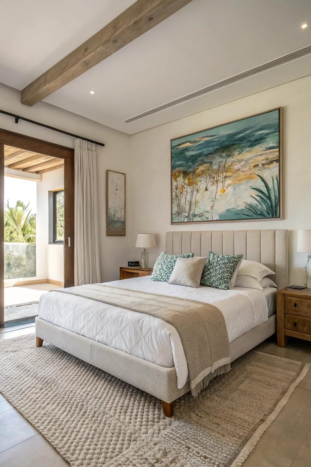 Elevate your room’s atmosphere with an eye-catching piece of art.