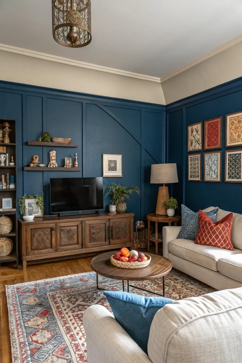 Add depth with a striking showcase wall