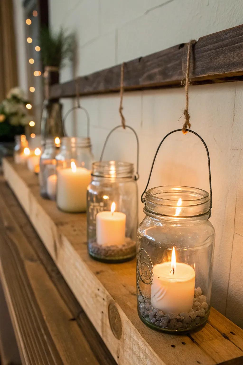 Conjure a mesmerizing ambiance with lanterns crafted from preservation jars.