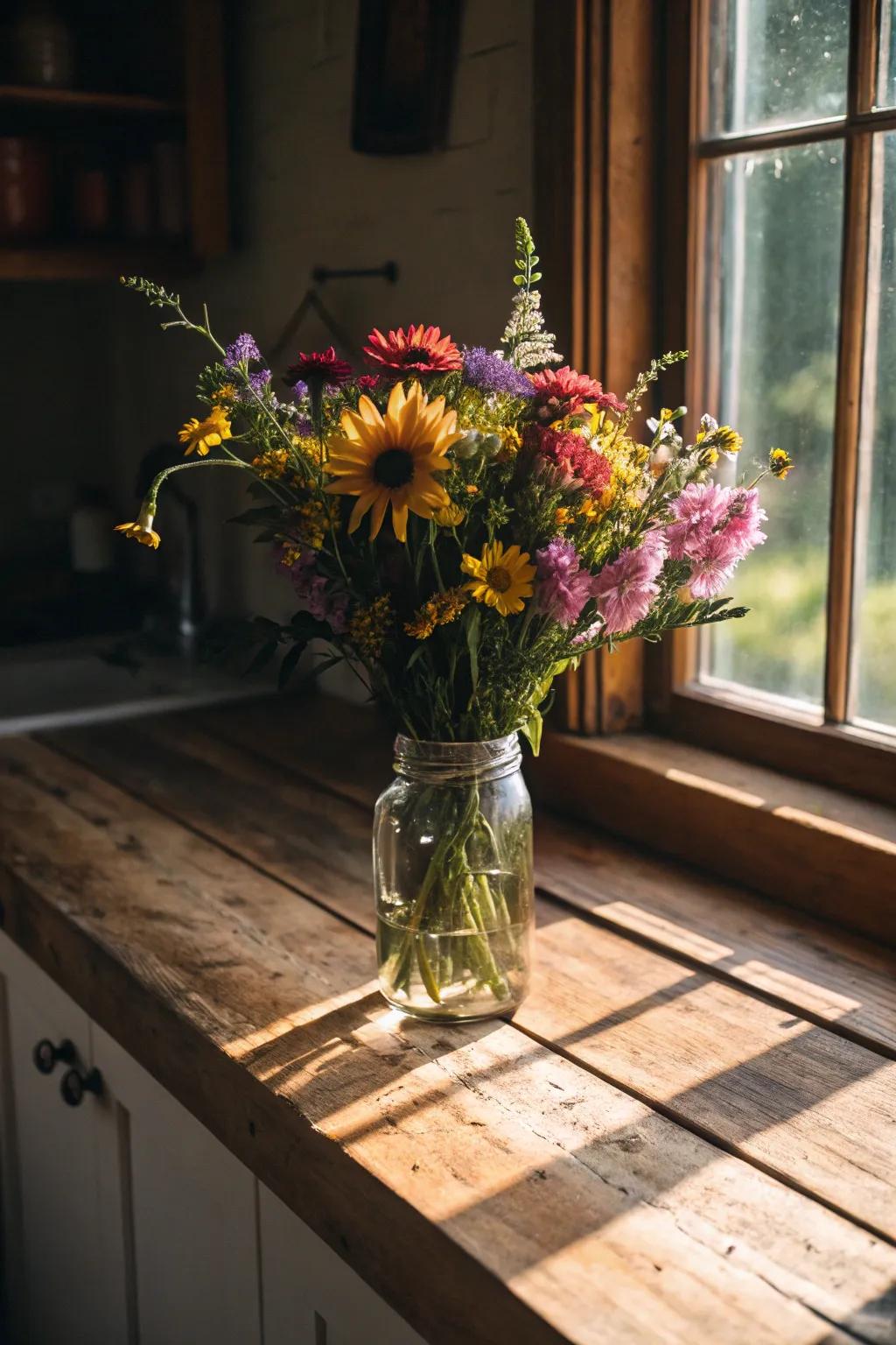 Wildflower bouquets bring nature indoors.