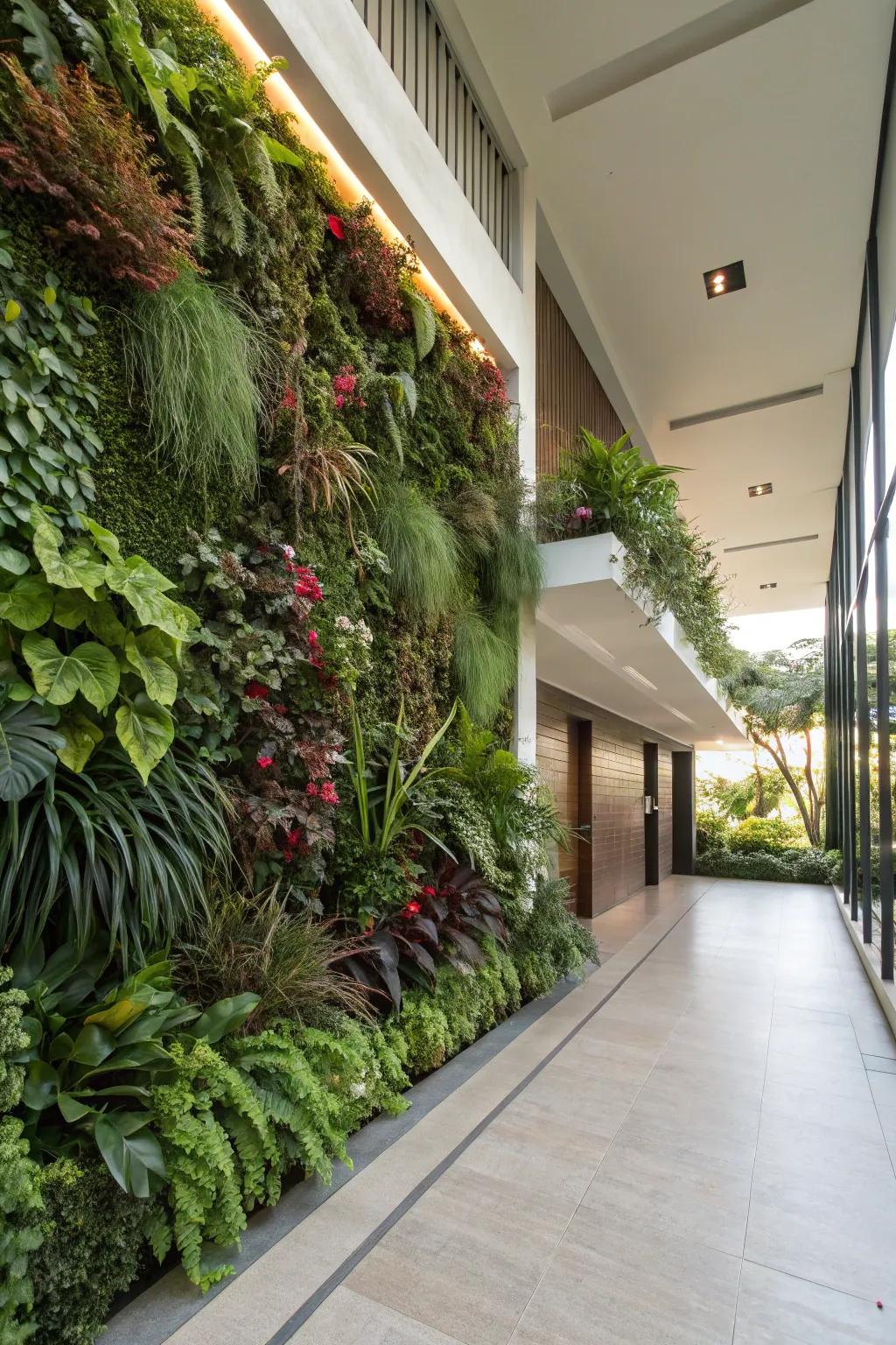 A lively upright garden that breathes energy into the breezeway.