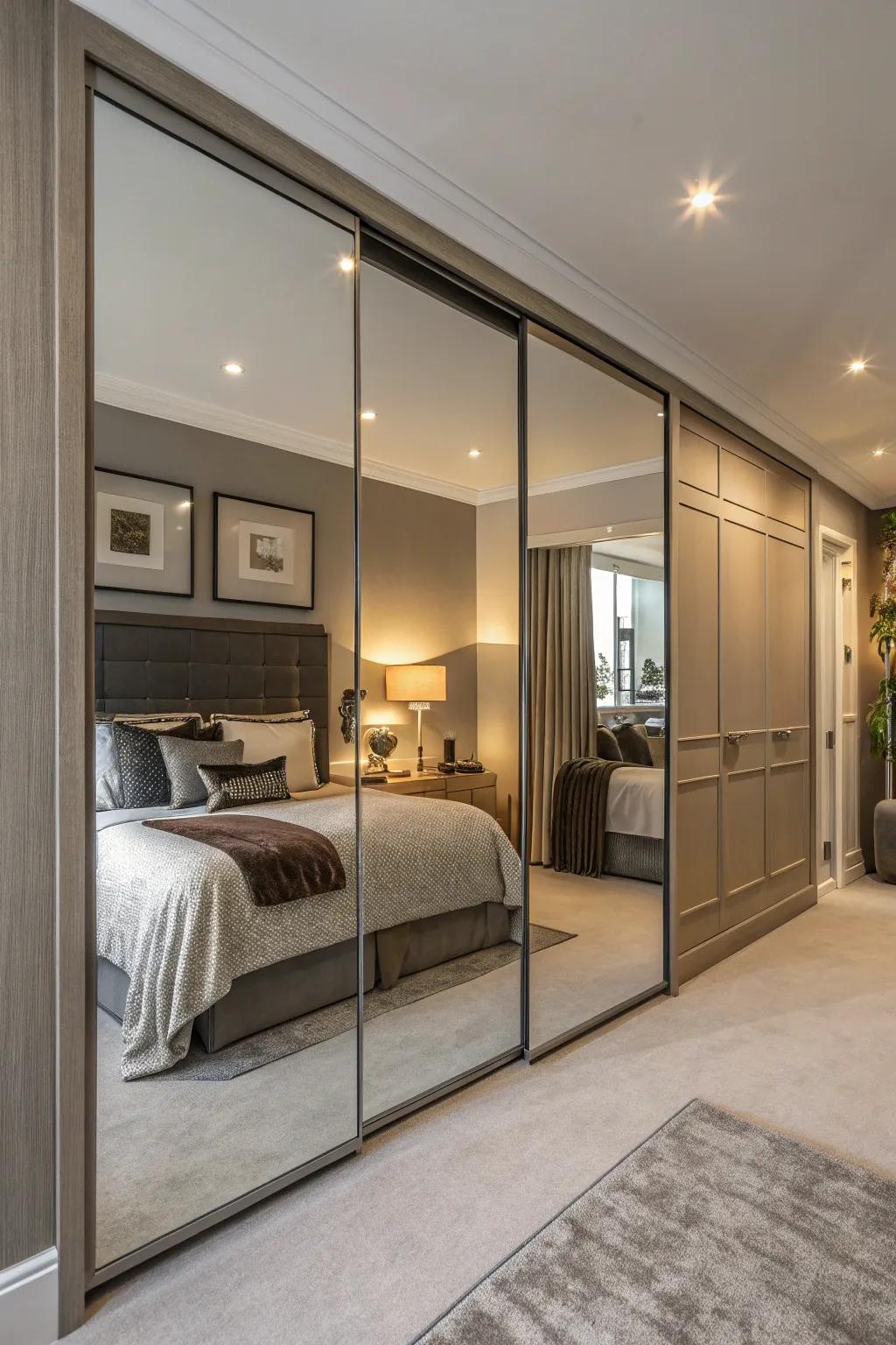 Sliding mirror doors enrich any space, adding both dimension and sophistication.