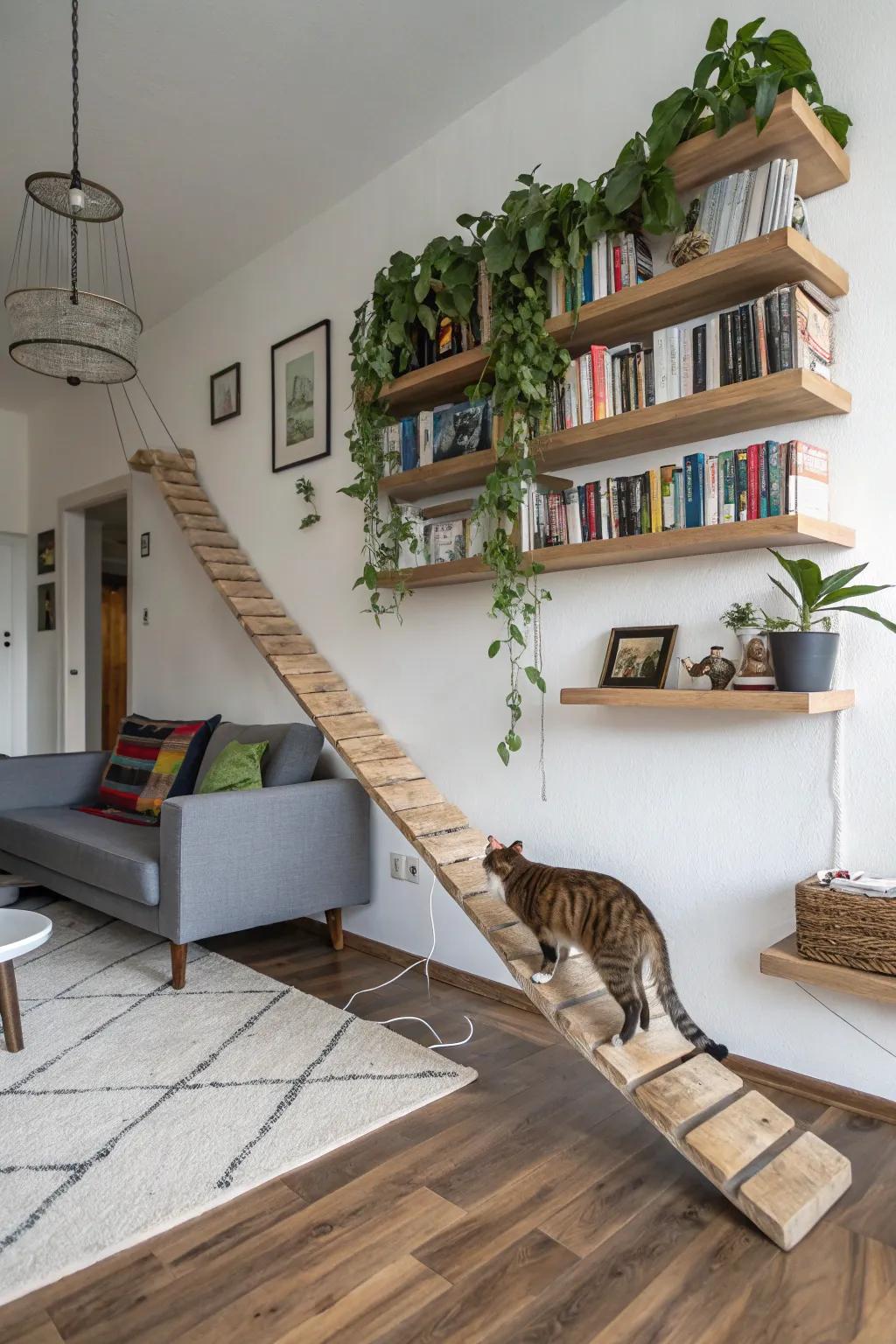 Overpasses and skywalks offer an exquisite journey for your feline buddy.