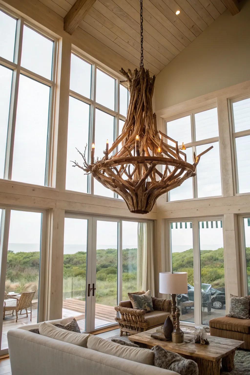 Seashell chandeliers add a natural, earthtone charm to any room.