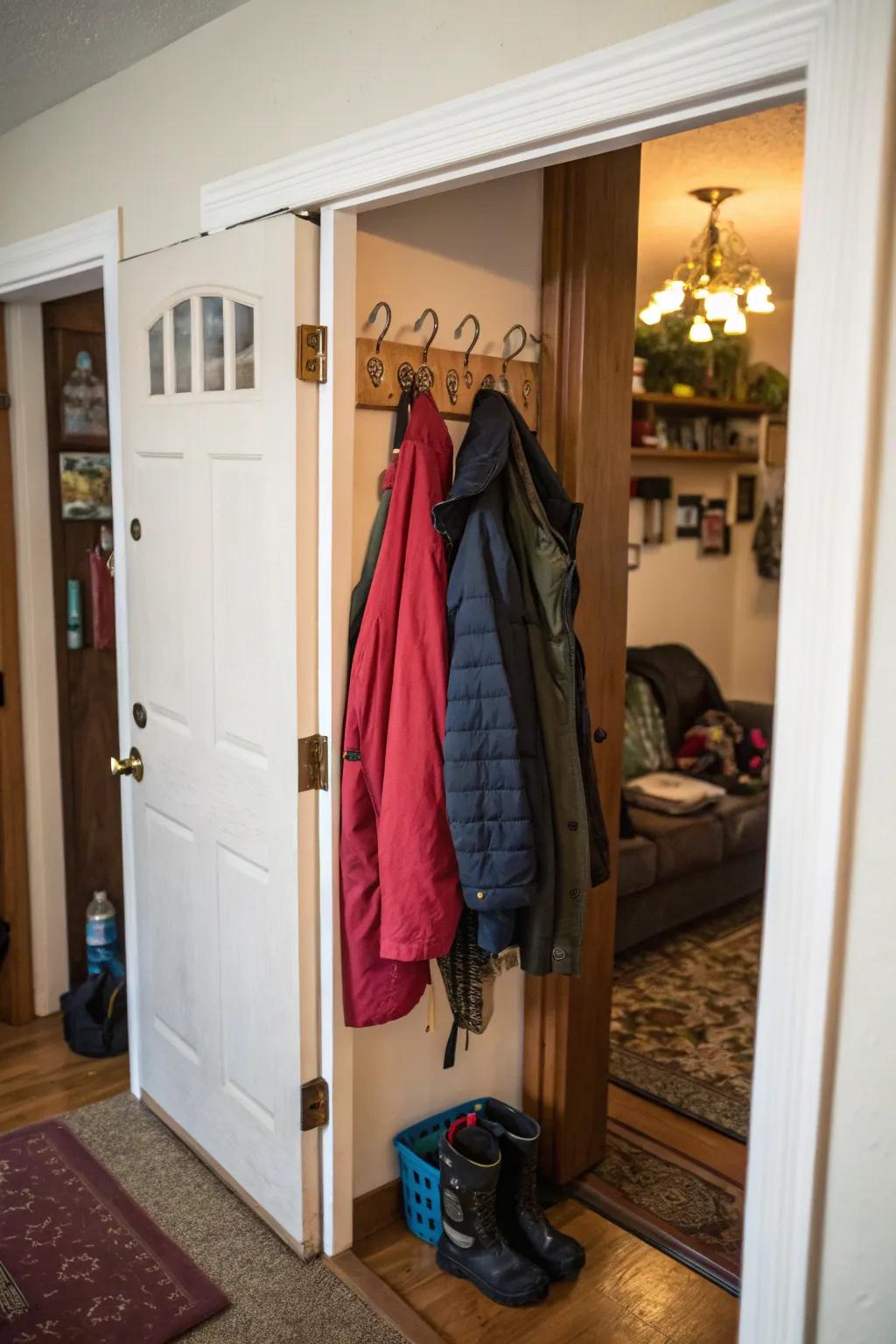 A useful over-the-door hook system which allows for optimal storage.