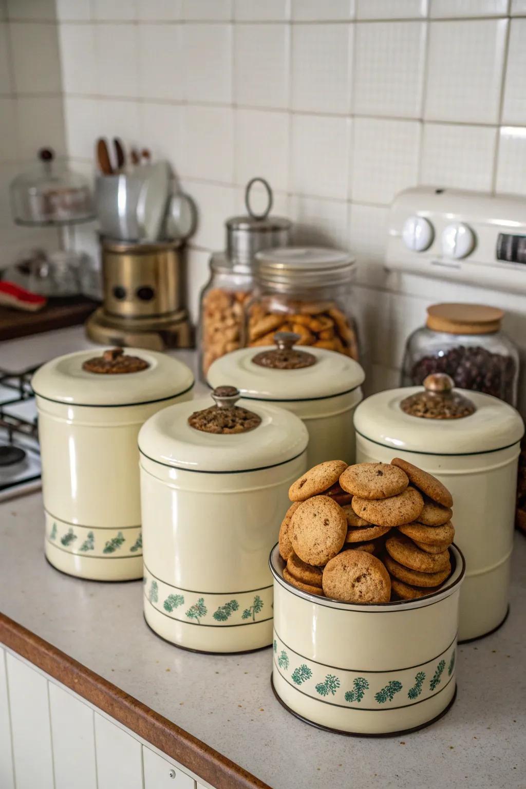 Achieve a unified design through the implementation of themed biscuit barrels.
