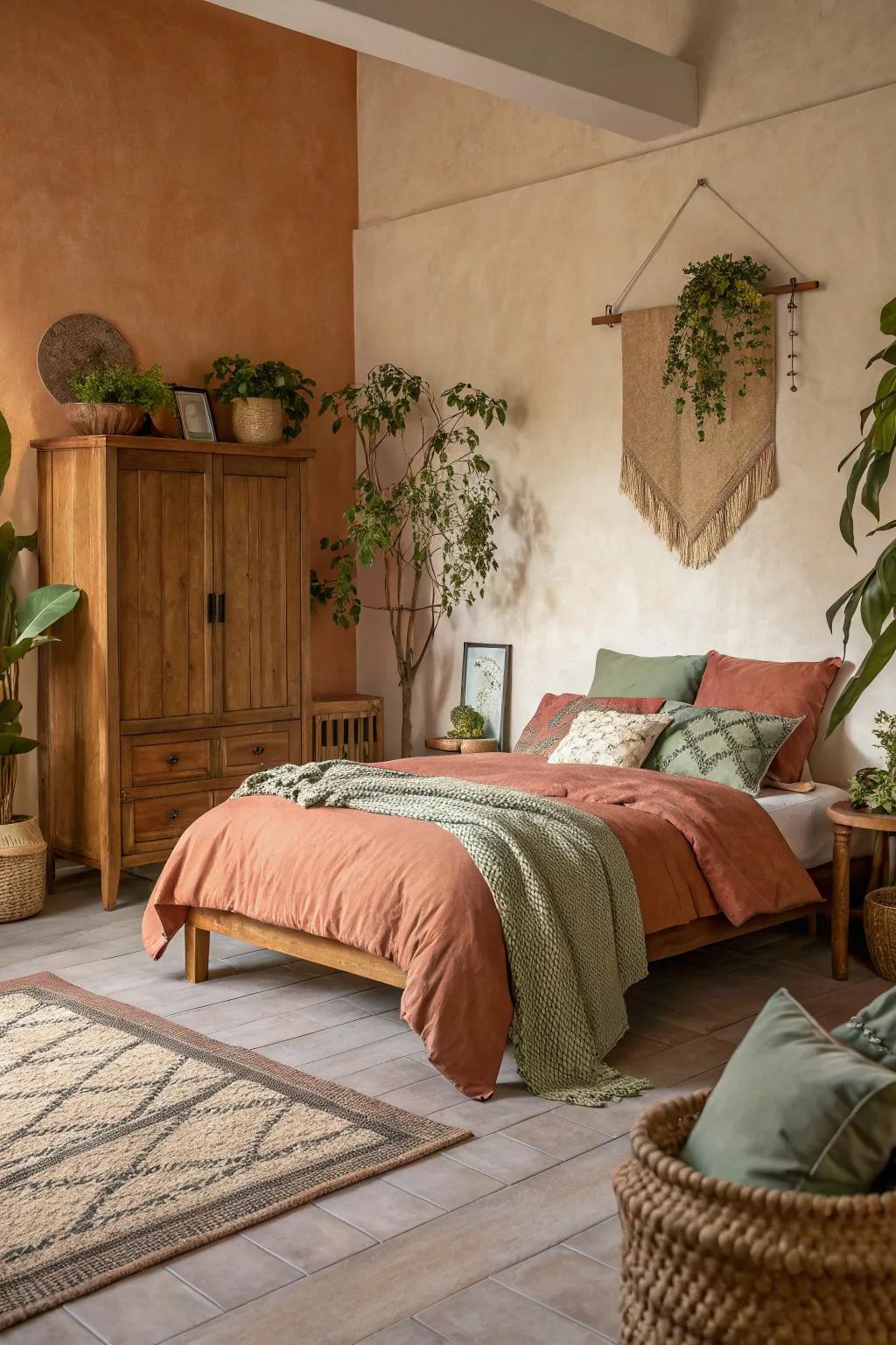 Natural hues bring serenity to the bedroom
