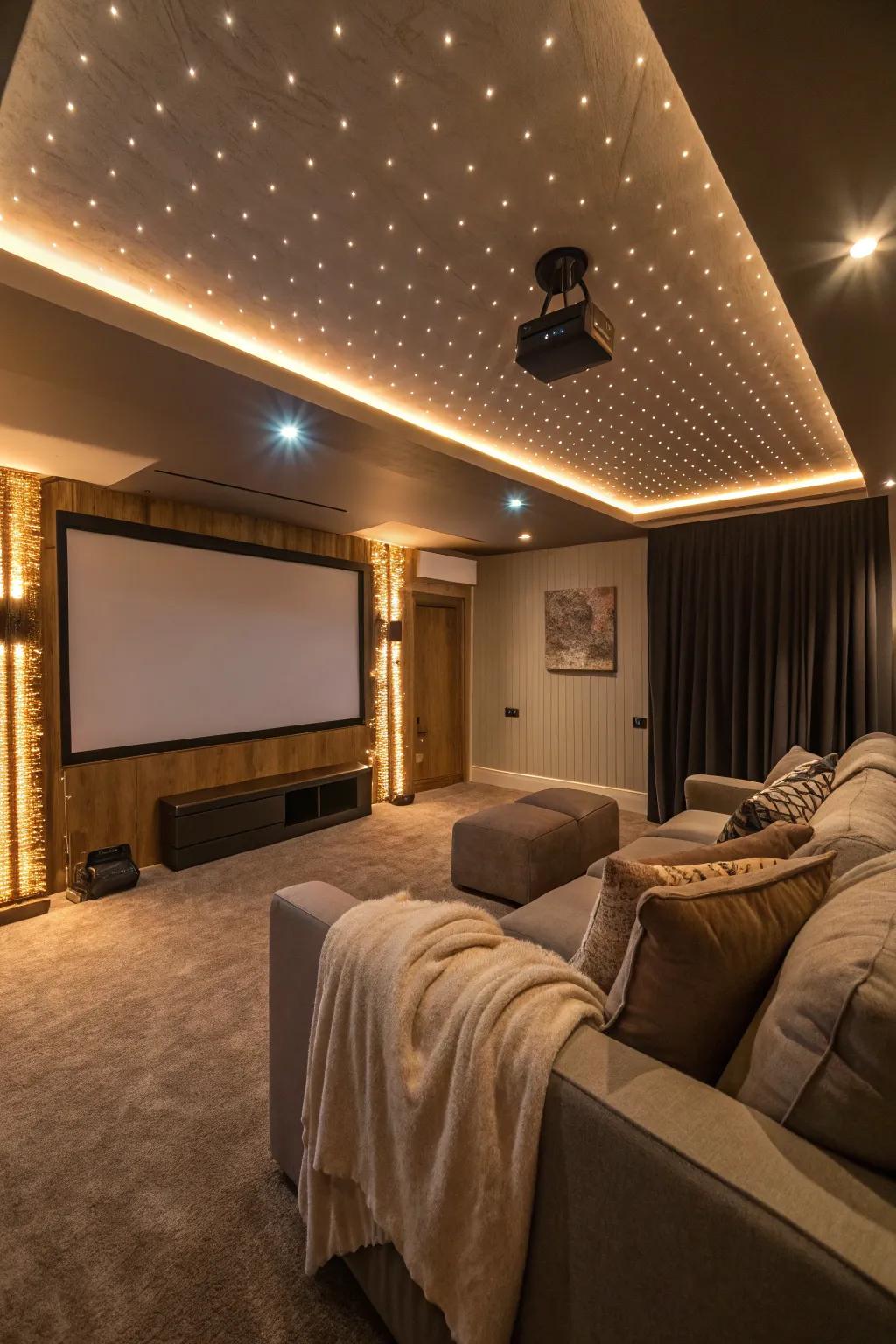 Well placed lighting turns your cinema room into a comforting retreat.