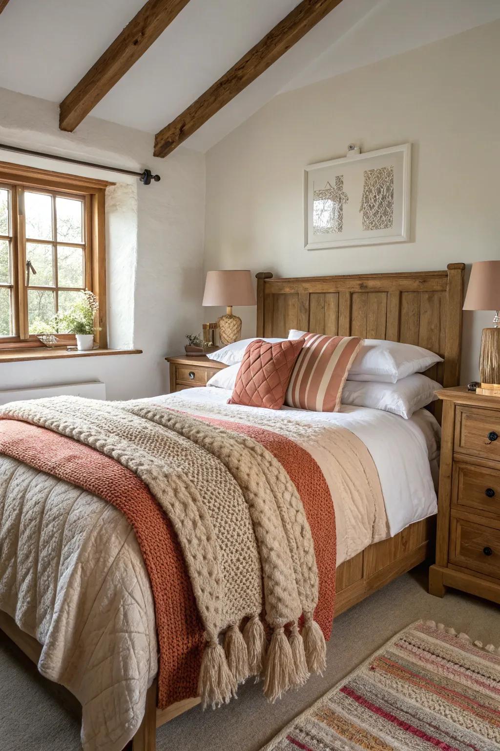 Layered textures encourage comfort and snugness.
