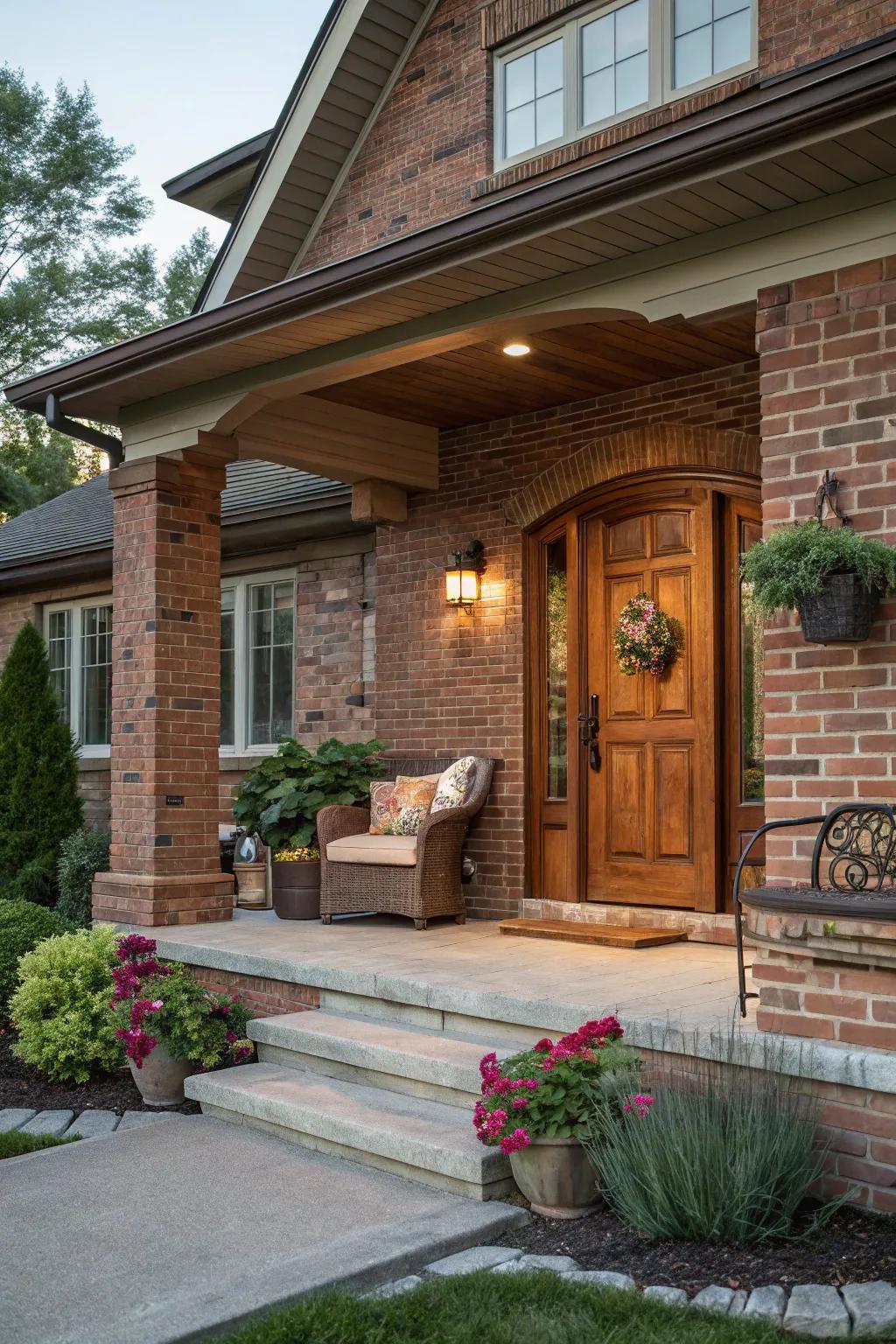 Warmth and elegance meet in a natural wood door.