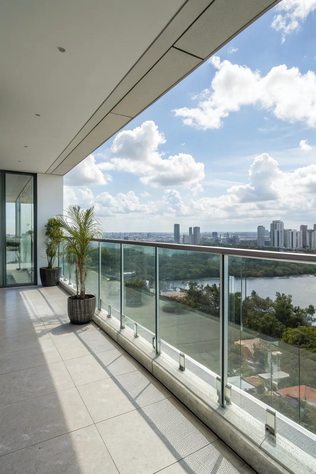 Modern clear panels offer an unobstructed view.