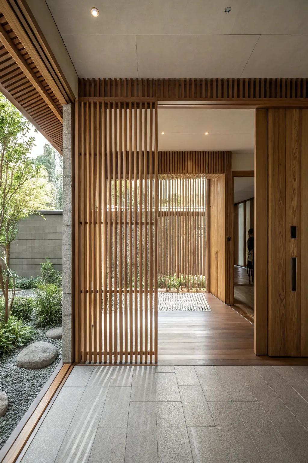 Timber panels offer a cozy, inviting area separation.