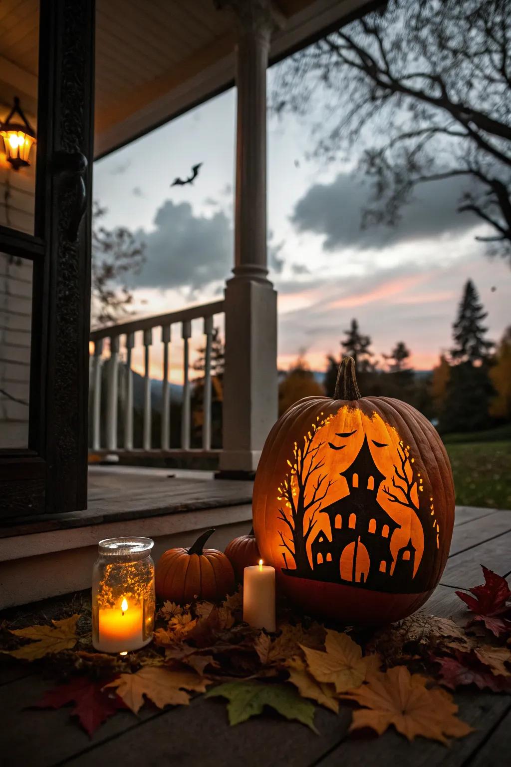 An eerie ghostly residence carving both charms and frightens.