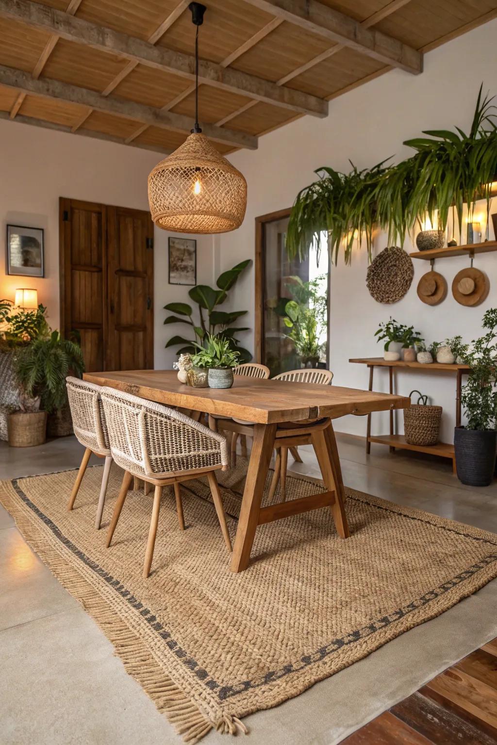 Enjoy countryside charm with a rug made of natural fibers.